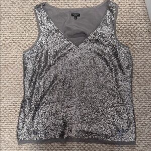 Talbots Silver Sequin Tank Top